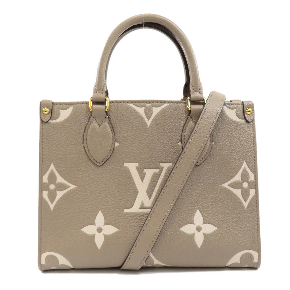 Louis Vuitton On the Go PM Bicolor Tourtrail Crème Handbag Empreinte